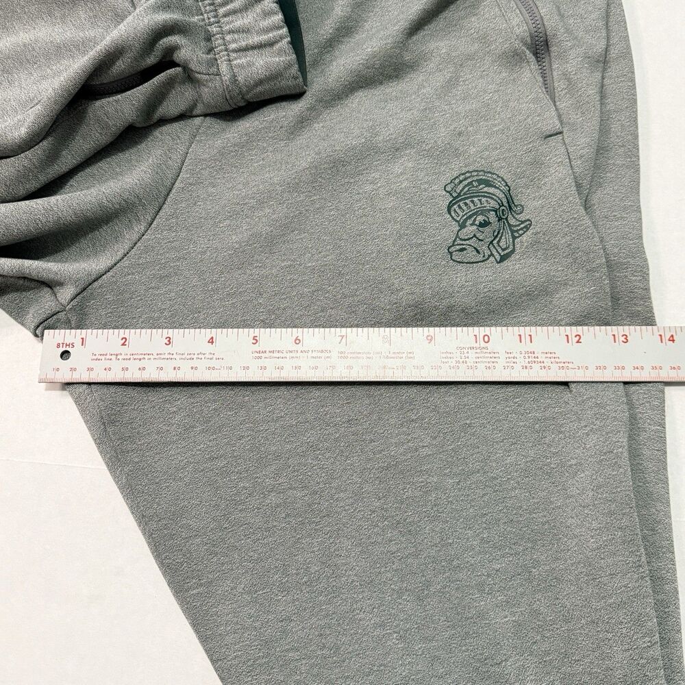 Nike Dri-Fit Jogger Sweatpants Men’s Large Grey MSU Spartans Side Leg Zippers - Picture 11 of 13